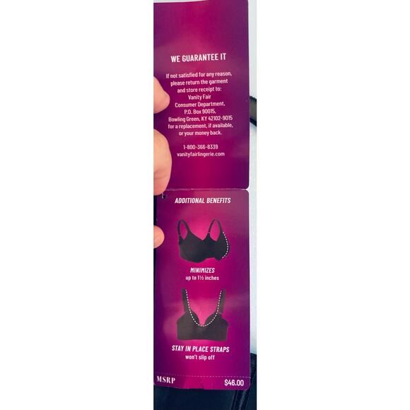 Vanity Fair Bra Black 42C NWT Unlined - Picture 9 of 11